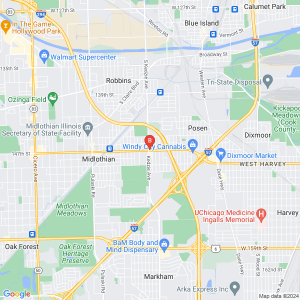 Milen Amoco location map: 3144 147th St, Posen, IL